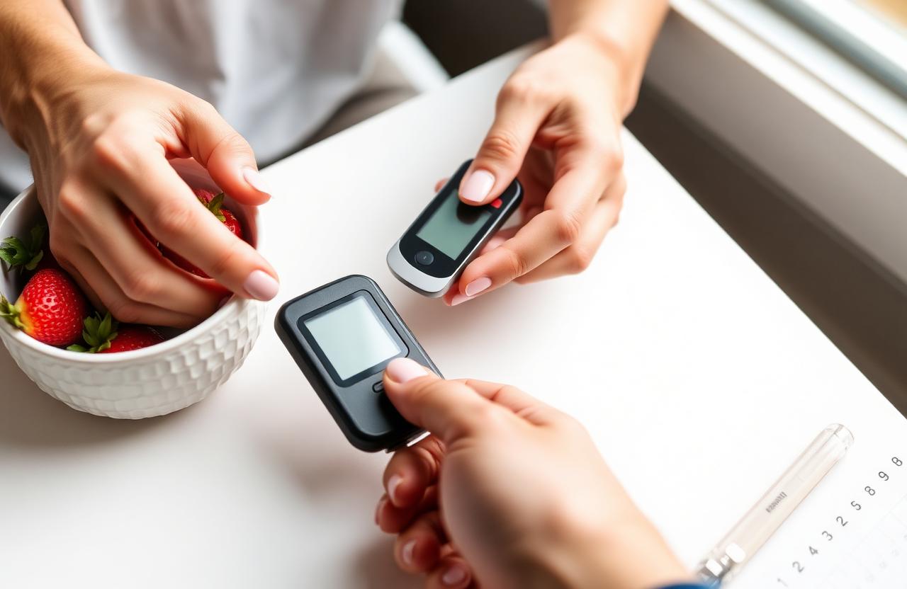 A person testing their blood glucose with a modern monitor — the daily reality TruRelieve aims to support